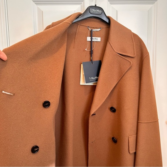 Retail$ 1,360 NWT 'S Max Mara Double Breasted Virgin Wool Pea Coat Sz:US8 - Picture 10 of 17